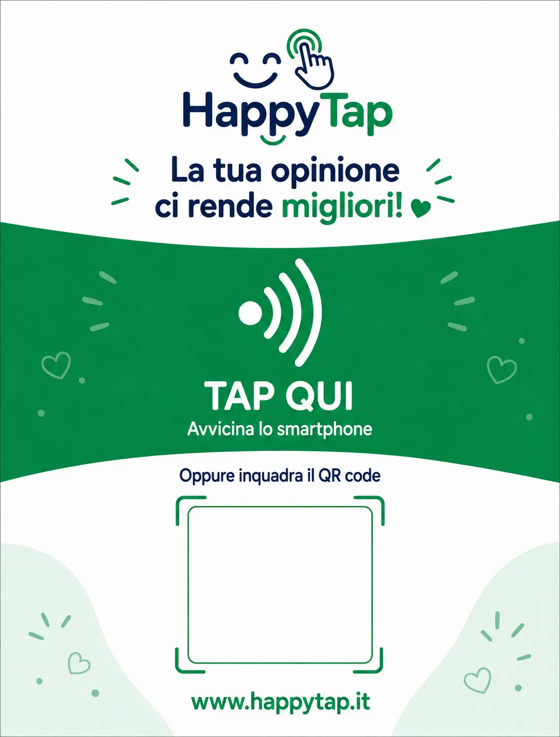 Espositore verticale HappyTap da banco con tag NFC
